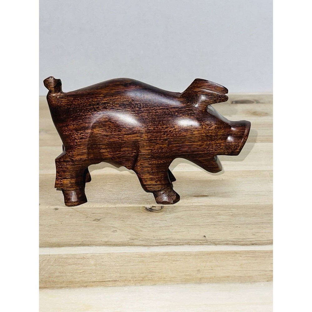 Vintage Hand Carved Mexican Desert Ironwood Pig / Javelina Sculpture